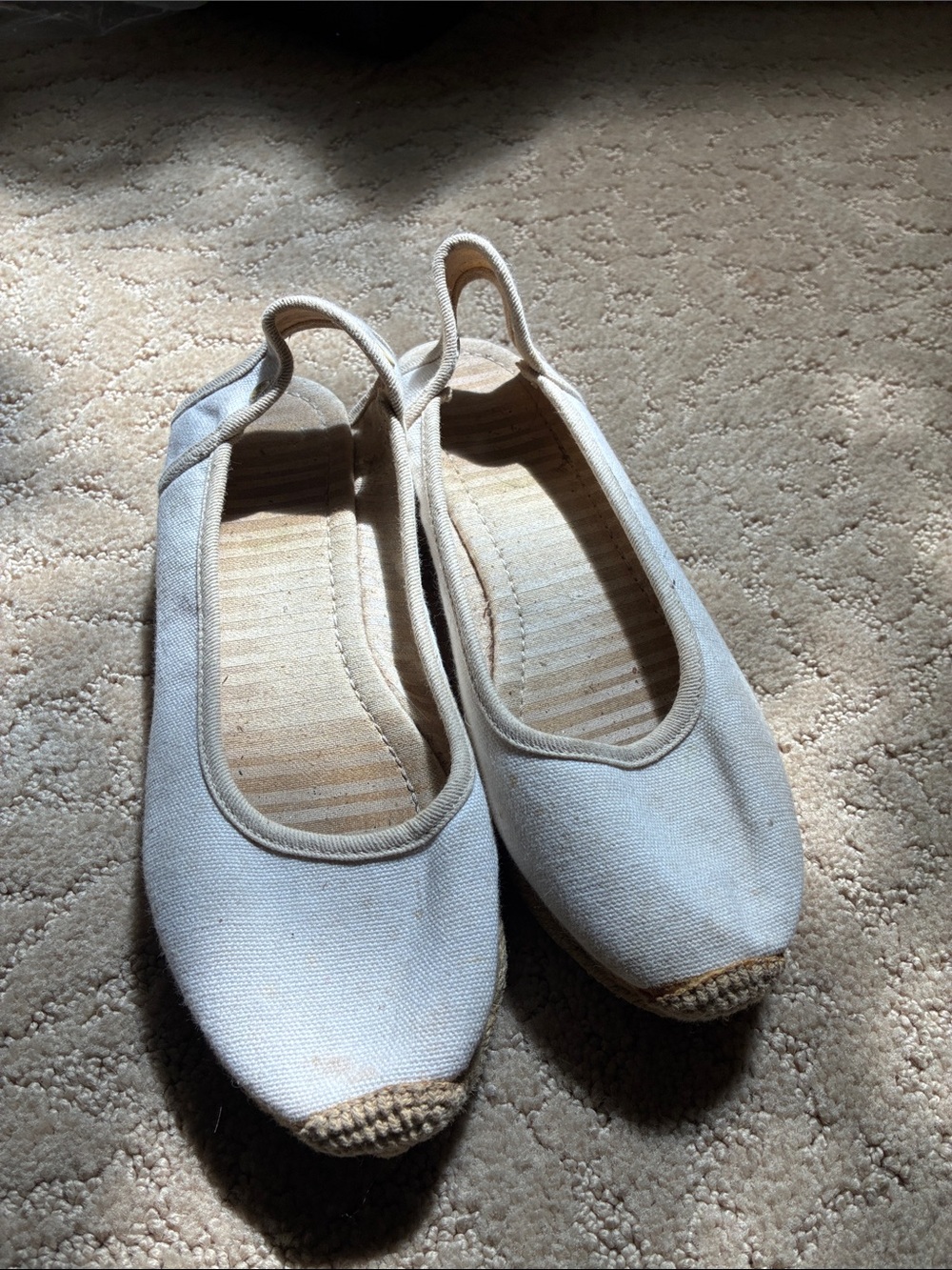 Classic Canvas Slingback Flats in Off-White